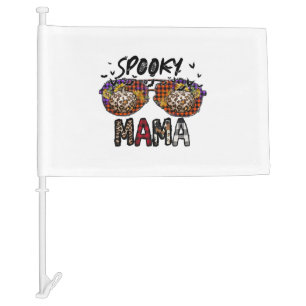 Halloween For Women Funny Halloween Spooky Mama Car Flag