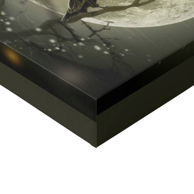 Halloween Forest, Bats, Landscape Faux Canvas Print (Corner)