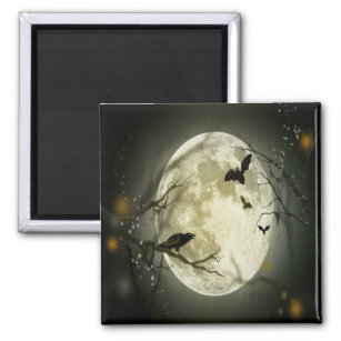 Halloween Forest, Bats, Landscape Magnet