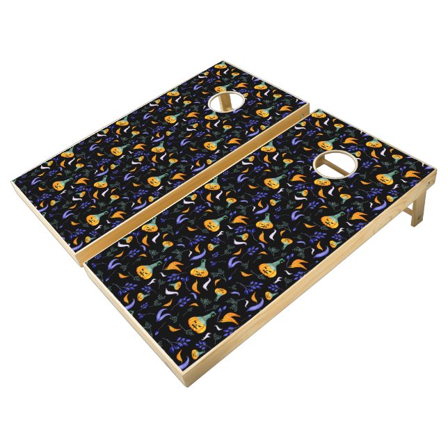 Halloween Forest Cornhole Set (Angled)