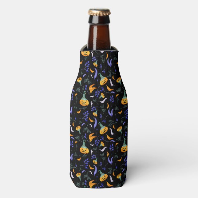 Halloween Forest Cozy Bottle Cooler (Bottle Front)