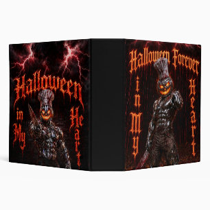 Halloween Forever In My Heart Gothic Pumpkin Jack 3 Ring Binder