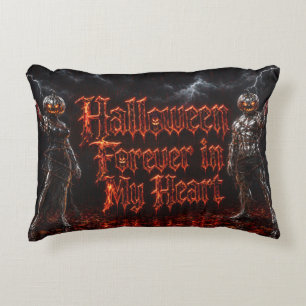 Halloween Forever In My Heart Gothic Pumpkin Jack Accent Pillow