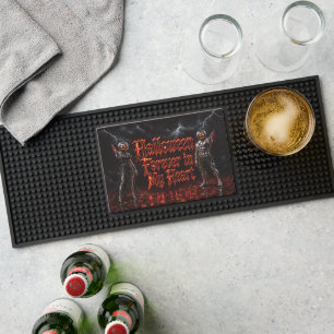 Halloween Forever In My Heart Gothic Pumpkin Jack Bar Mat