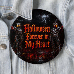 Halloween Forever In My Heart Gothic Pumpkin Jack Button
