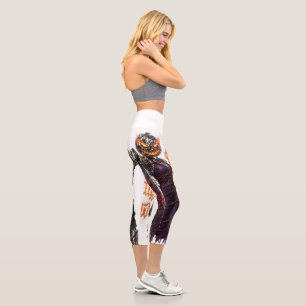 Halloween Forever In My Heart Gothic Pumpkin Jack Capri Leggings