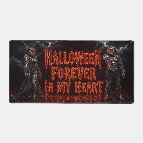 Halloween Forever In My Heart Gothic Pumpkin Jack Desk Mat