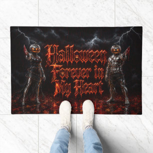 Halloween Forever In My Heart Gothic Pumpkin Jack Doormat