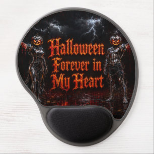 Halloween Forever In My Heart Gothic Pumpkin Jack Gel Mouse Pad
