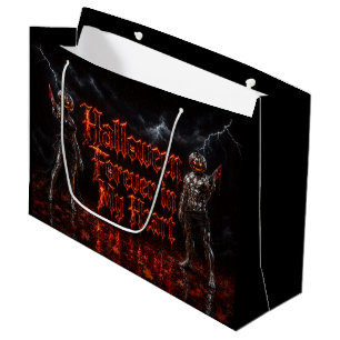 Halloween Forever In My Heart Gothic Pumpkin Jack  Large Gift Bag