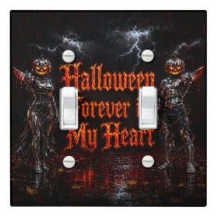 Halloween Forever In My Heart Gothic Pumpkin Jack Light Switch Cover