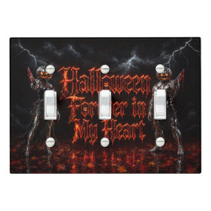 Halloween Forever In My Heart Gothic Pumpkin Jack Light Switch Cover