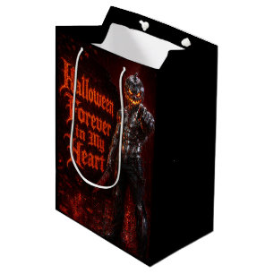 Halloween Forever In My Heart Gothic Pumpkin Jack  Medium Gift Bag