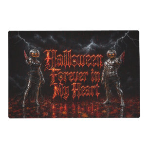 Halloween Forever In My Heart Gothic Pumpkin Jack Placemat