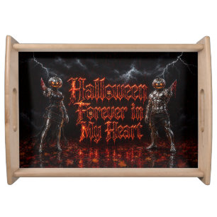 Halloween Forever In My Heart Gothic Pumpkin Jack Serving Tray