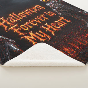 Halloween Forever In My Heart Gothic Pumpkin Jack Sherpa Blanket
