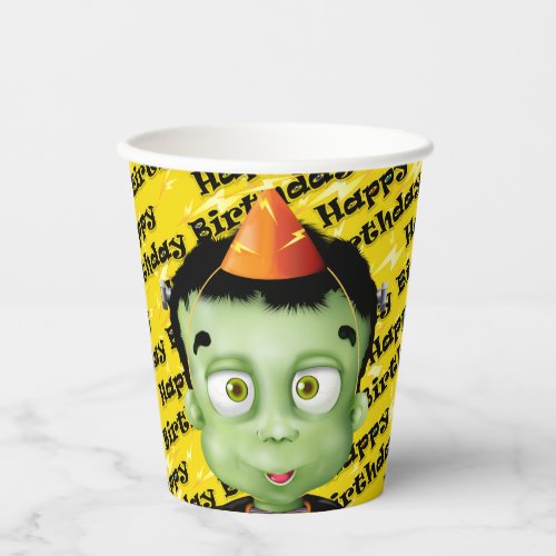 Halloween Frankenstein Birthday Paper Cups