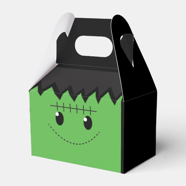 Halloween Frankenstein Birthday Party Favor Boxes (Front Side)