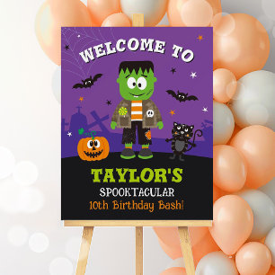 Halloween Frankenstein Birthday Party Welcome Sign