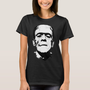 Halloween Frankenstein Monster Black And White  T-Shirt