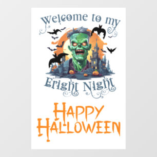Halloween Frankenstein Welcome To My Fright Night Window Cling