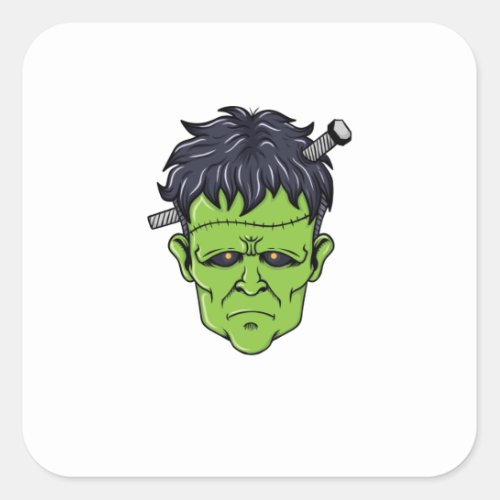 Halloween Frankenstein with screw through the head Square Sticker