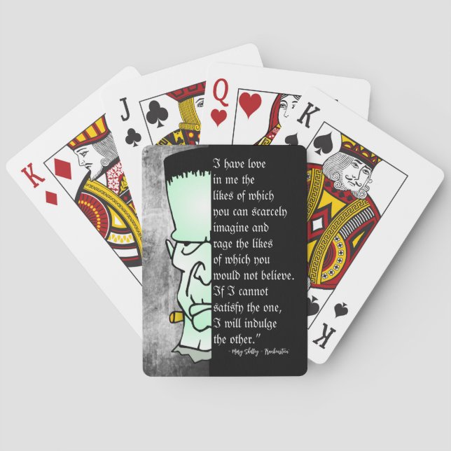 Halloween Frankenstein's Monster Love and Rage Poker Cards (Back)