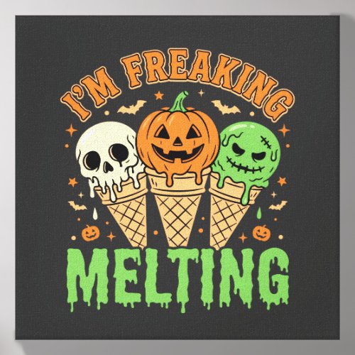 Halloween Freaking Melting Ice Cream Canvas Photo Tile