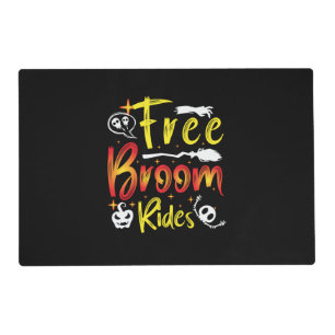 Halloween Free Broom Rides Birthday Placemat