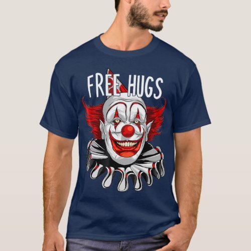 Halloween Free Hugs Scary Creepy Clown Graphic T_Shirt