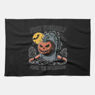 Halloween Free Yourself From The Standards.jpg Kitchen Towel