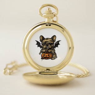 Halloween French Bulldog � Cute Spooky Dog Art Cla Pocket Watch