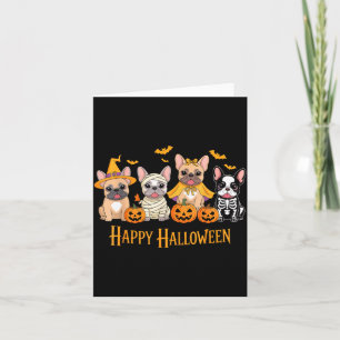 Halloween French Bulldog Dogs Pumpkin Funny  Card