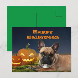 Halloween French Bulldog Postcard