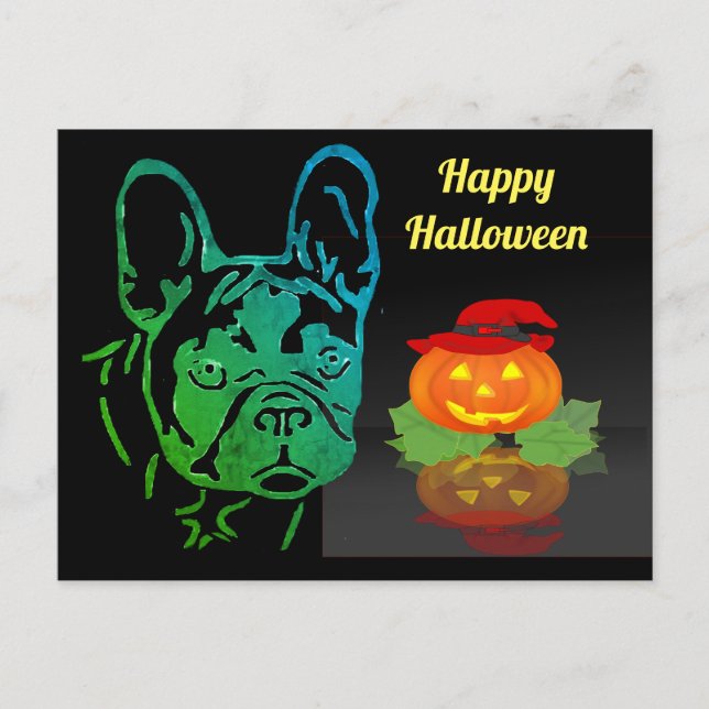Halloween French Bulldog Postcard (Front)
