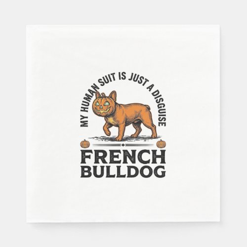 Halloween French Bulldog Pumpkin Costume Shirt_1 Napkins