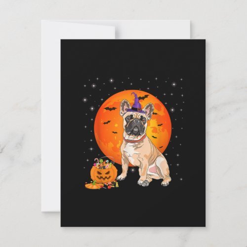 Halloween French Bulldog Trick Or Treat Pumpkin Thank You Card