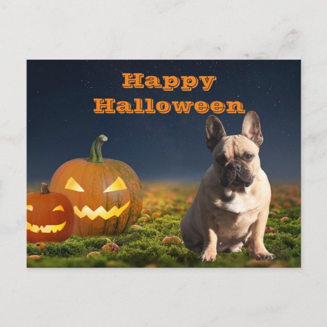 Halloween French Bulldogge postcard (Front)