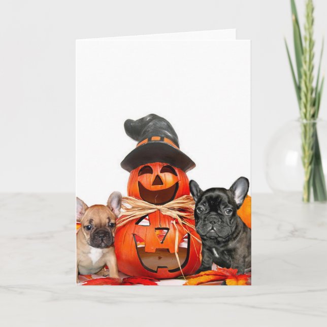 Halloween French Bulldogs Card (Front)