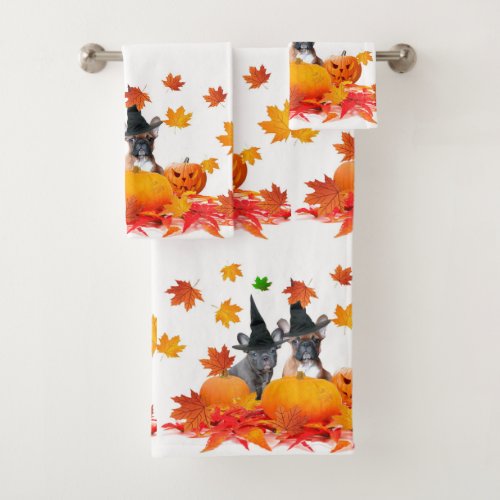 Halloween French bulldogs puppy towel set