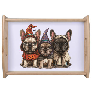 Halloween French Bulldogs Serving Tray
