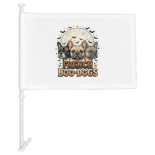 Halloween Frenchie Boo Dogs Funny Vintage_1 Car Flag