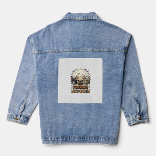 Halloween Frenchie Boo Dogs Funny Vintage_1 Denim Jacket