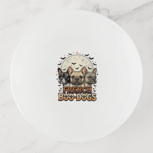 Halloween Frenchie Boo Dogs Funny Vintage_1 Trinket Tray