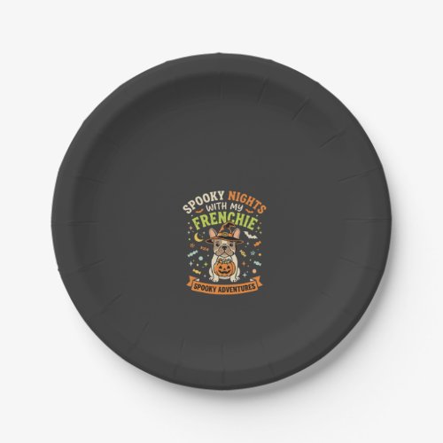 Halloween Frenchie Night Companion Paper Plates