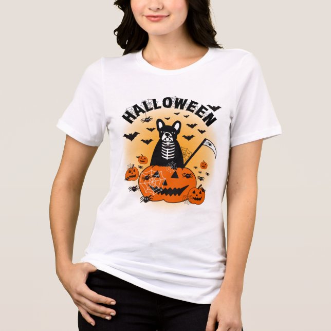 Halloween Frenchie Tri-Blend Shirt (Front)