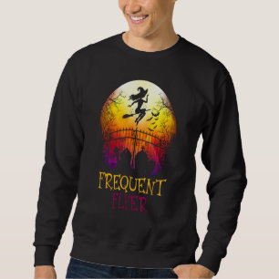Halloween Frequent Flyer In The Cemetery Lazy Cost Sweatshirt