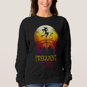Halloween Frequent Flyer In The Cemetery Lazy Cost Sweatshirt