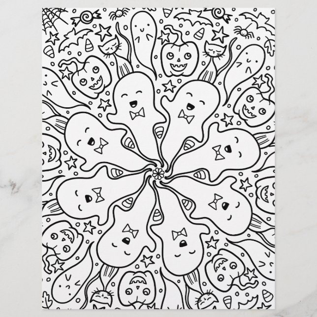 Halloween Friends Coloring Page (Front)