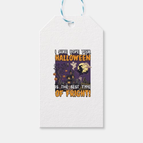 Halloween Fright Haunted House Witch Ghost_1 Gift Tags